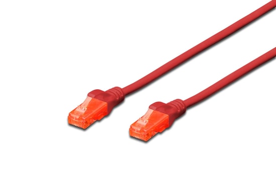 Digitus CAT6 Kırmızı Patch Kablo (DK-1617-030/R) - 3 Metre, U/UTP, 250MHz, Yangına Dayanıklı, PoE Ready