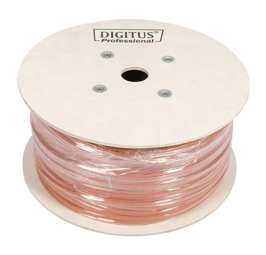 Digitus CAT7 Turuncu 10GBit Zırhlı Saf Bakır Makara Kablo (DK-1743-VH-5) - 500 Metre, S/FTP, AWG23, 25 Yıl Garanti