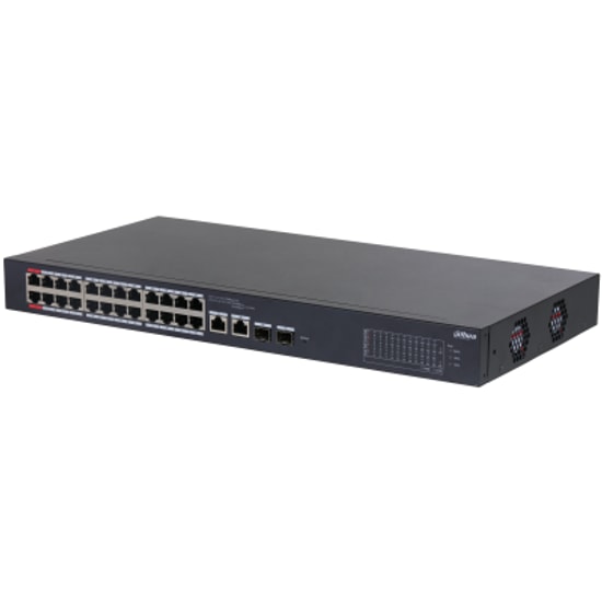 Dahua CS4226-24ET-240 100Mbps Cloud Yönetimli Switch - 24 100Mbps Port PoE (240W), 2 Gigabit Uplink, 2 SFP, Metal Kasa