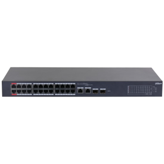 Dahua CS4226-24ET-240 100Mbps Cloud Yönetimli Switch - 24 100Mbps Port PoE (240W), 2 Gigabit Uplink, 2 SFP, Metal Kasa