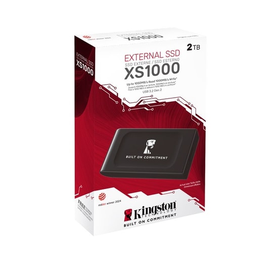 Kingston XS1000 2TB BOC USB 3.2 Gen 2 Taşınabilir SSD (SXS1000/2000GA) - 1050/1000MB/s, 3D NAND, Kompakt Tasarım