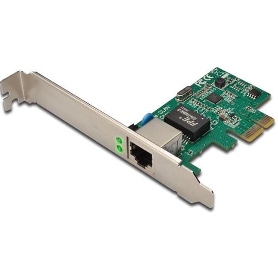 Digitus DN-10130-1 Gigabit Ethernet PCI Express Ağ Kartı - 1000Mbps Hız, Low Profile, Realtek RTL8168E Chipset