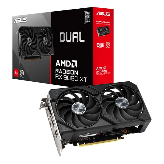 Asus GeForce RX 9060 XT Dual 8GB GDDR6 Ekran Kartı (DUAL-RX9060XT-8G) - 128Bit, 3150MHz, RDNA 4.0, HDMI 2xDP, SFF Uyumlu