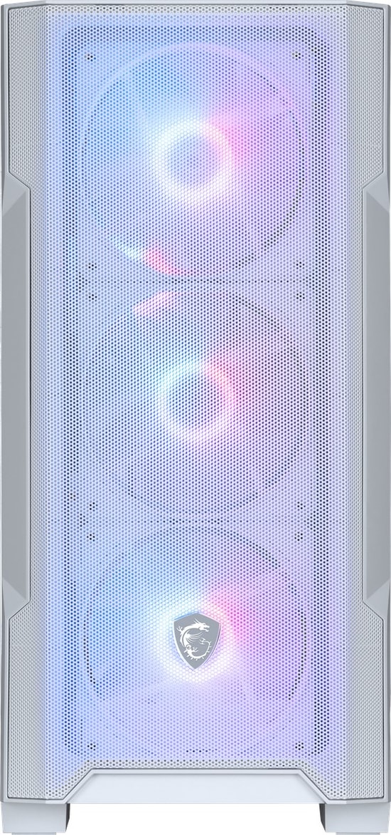 MSI MAG FORGE M100R Beyaz Temperli Camlı ARGB Fanlı mATX Oyuncu Kasası - 4x120mm Fan, USB 3.2, 2x2.5" 3x3.5" Yuva