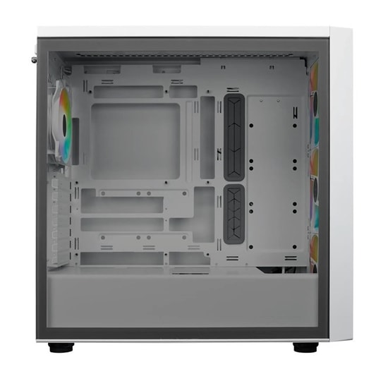 Cooler Master MasterBox 600 TG ARGB Beyaz Mesh Mid Tower E-ATX Kasa (MB600-WGNN-S00) - 3x14cm Fan, Temperli Cam
