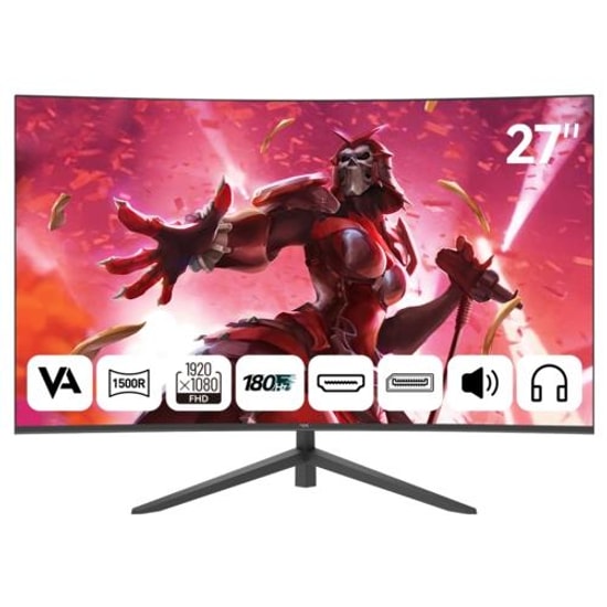 NPC 27" MD270K-V Full HD Kavisli 180Hz 1ms VA Oyuncu Monitörü - 1920x1080, 1500R, HDMI, VGA, Hoparlör, Vesa