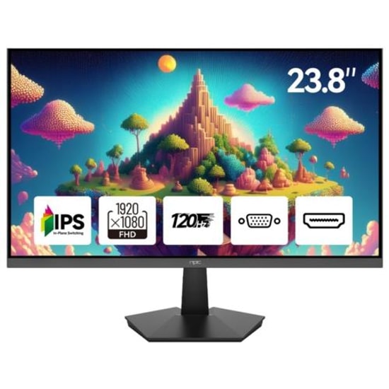 NPC 23.8" MF2408-A Full HD 120Hz IPS Monitör - 1920x1080, 220nits, 5ms, HDMI, VGA, VESA, DCI-P3, İnce Çerçeve