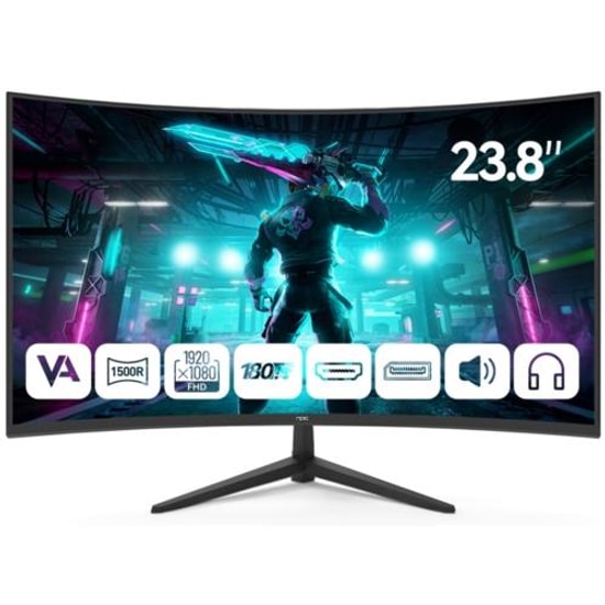 NPC 23.6" MD240K-V181 Full HD 170Hz Kavisli Gaming Monitör - 1ms, 1920x1080, 200nits, HDMI, DP, Vesa, Freesync
