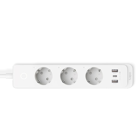 TP-Link Tapo P300 Akıllı Wi-Fi Priz Şeridi - 3lü Priz, 2xUSBA, 1xType-C, 18W QC3.0, Akım/Isı Koruma, 3000W, App Kontrolü