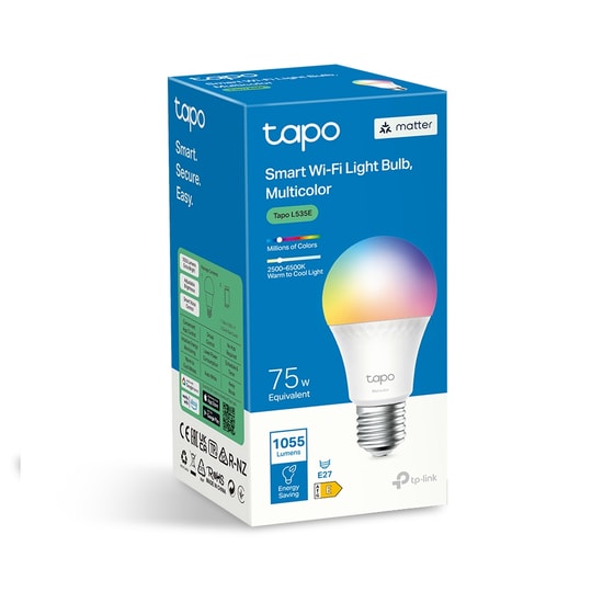 TP-Link Tapo L535E Çok Renkli Akıllı Wi-Fi LED Ampul - 8.7W, 1055 Lümen (75W Eşdeğer), App Sesli Kumanda, Enerji İzleme
