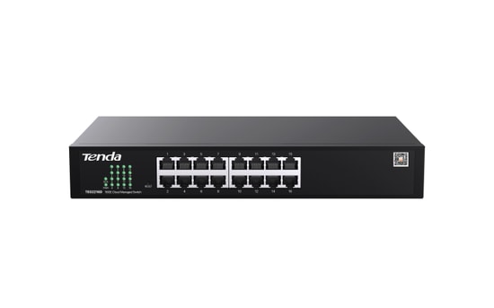 Tenda TEG2216D 16 Port Gigabit Bulut Yönetimli Masaüstü Switch - 16xGE RJ45 Port, Metal Kasa, VLAN, DHCP, lGMP