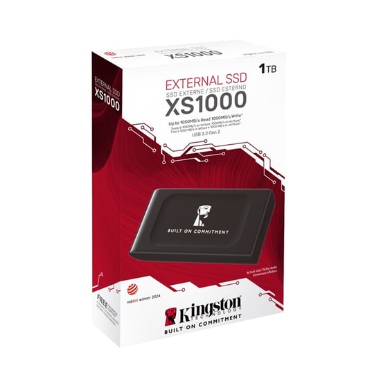 Kingston XS1000 1TB BOC USB 3.2 Gen 2 Taşınabilir SSD (SXS1000/1000GA) - 1050/1000MB/s, 3D NAND, Kompakt Tasarım
