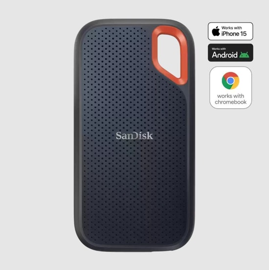 SanDisk Extreme Portable V2 8TB USB 3.2 Siyah Taşınabilir SSD (SDSSDE61-8T00-G25) - 1050/1000MB/s Okuma, IP65 Dayanıklı