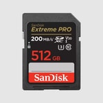 SanDisk 512GB Extreme Pro SDXC Hafıza Kartı (SDSDXXD-512G-GN4IN) - 200/140MB/s Veri Hızı, UHS-I U3, Class 10, 4K Uyumlu