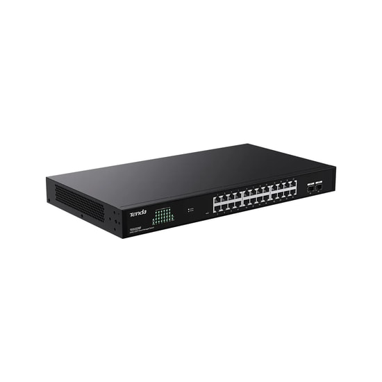 Tenda TEG2226F Bulut Yönetimli Raf Tipi Switch - 24 Port Gigabit Ethernet, 2 SFP, 52Gbps, Metal Kasa, VLAN, DHCP, lGMP