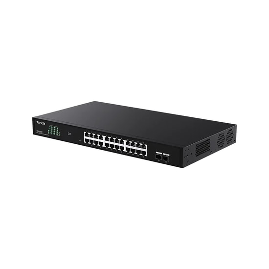 Tenda TEG2226F Bulut Yönetimli Raf Tipi Switch - 24 Port Gigabit Ethernet, 2 SFP, 52Gbps, Metal Kasa, VLAN, DHCP, lGMP