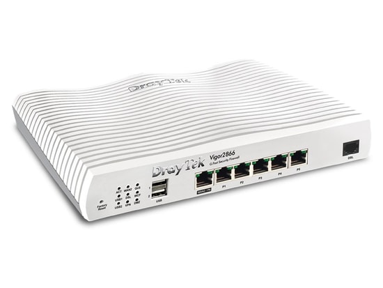 Draytek Vigor 2866 VDSL2/ADSL2 Gigabit VPN Router Modem - 5xGE LAN, 1xGE WAN, 2xUSB, DHCP, Firewall, Content Filtering