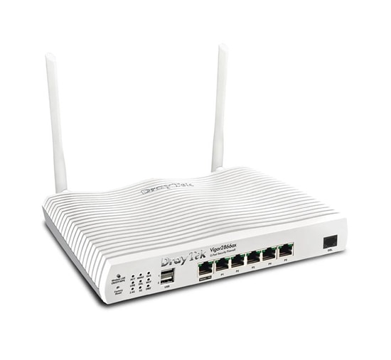 Draytek Vigor 2866AX VDSL2/ADSL2+ Dual-WAN WiFi 6 Gigabit VPN Router Modem - AX3000, Firewall, 5xGE LAN, 1xGE WAN, 2xUSB