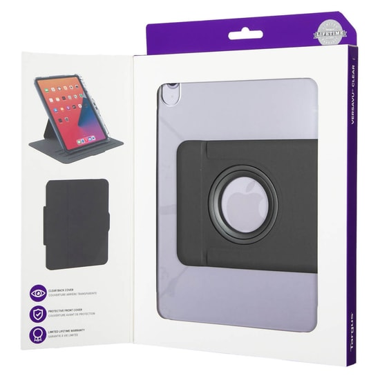 Targus VersaVu iPad 10.9" Şeffaf Kılıf (TARTHD936GL) - Askeri Standart Düşme Koruması, 360 Döndürme, Kalemlik