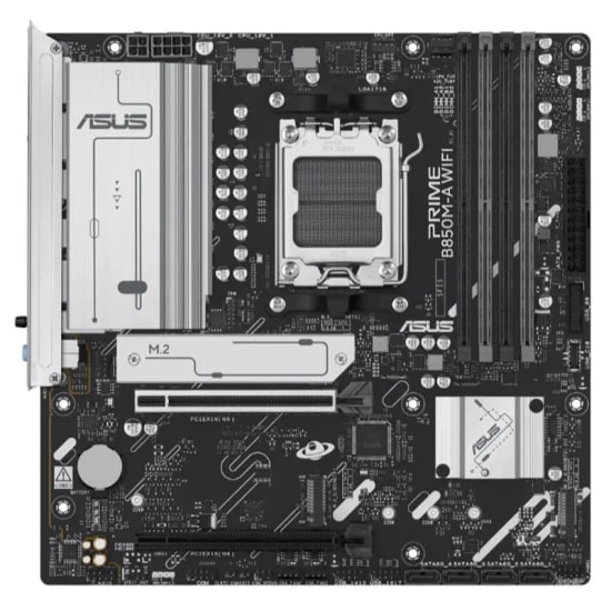 ASUS PRIME B850M-A WIFI Anakart: AMD AM5, DDR5 8000MHz (OC), 3xM.2, USB 3.2, HDMI, 2xDP, WiFi 6E, 2.5G LAN, mATX
