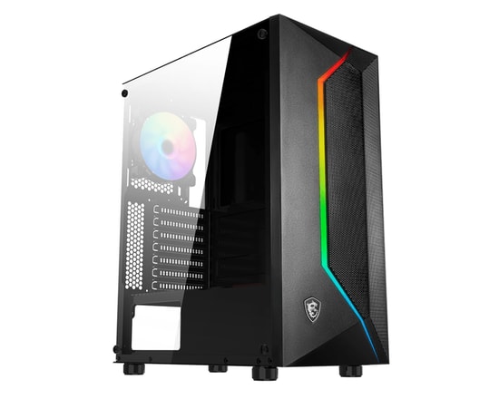 MSI MAG VAMPIRIC 100R Temperli Camlı ATX Oyuncu Kasası - 2x120mm Fan, Siyah, ARGB, 2x2.5", 2x3.5" Disk Yuvası, USB 3.2