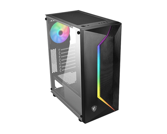 MSI MAG VAMPIRIC 100R Temperli Camlı ATX Oyuncu Kasası - 2x120mm Fan, Siyah, ARGB, 2x2.5", 2x3.5" Disk Yuvası, USB 3.2