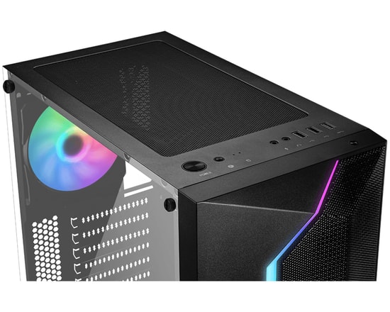 MSI MAG VAMPIRIC 100R Temperli Camlı ATX Oyuncu Kasası - 2x120mm Fan, Siyah, ARGB, 2x2.5", 2x3.5" Disk Yuvası, USB 3.2
