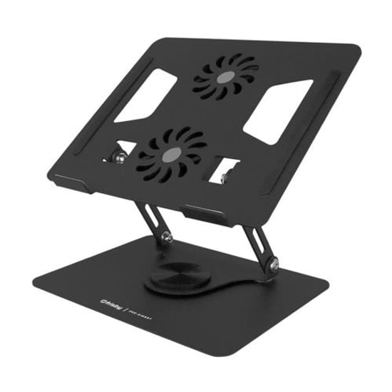 Frisby FNC-5165ST Siyah Alüminyum Katlanır Laptop Standı (10-15.6") - Kademeli Yükseklik Ayarı, Ergonomik, Fanlı Soğutma