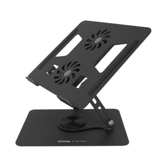 Frisby FNC-5165ST Siyah Alüminyum Katlanır Laptop Standı (10-15.6") - Kademeli Yükseklik Ayarı, Ergonomik, Fanlı Soğutma