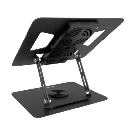 Frisby FNC-5165ST Siyah Alüminyum Katlanır Laptop Standı (10-15.6") - Kademeli Yükseklik Ayarı, Ergonomik, Fanlı Soğutma