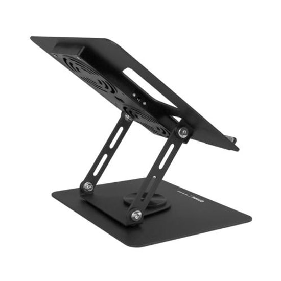 Frisby FNC-5165ST Siyah Alüminyum Katlanır Laptop Standı (10-15.6") - Kademeli Yükseklik Ayarı, Ergonomik, Fanlı Soğutma