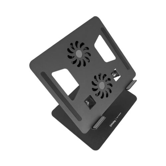 Frisby FNC-5165ST Siyah Alüminyum Katlanır Laptop Standı (10-15.6") - Kademeli Yükseklik Ayarı, Ergonomik, Fanlı Soğutma