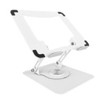 Frisby FNC-5125ST Beyaz Katlanır Alüminyum Notebook Standı - 10-17" Laptop ve Tablet Uyumlu, 360 Dönebilen, Ergonomik