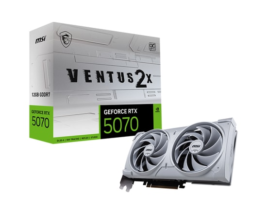 MSI GeForce RTX 5070 Ventus 2X OC Beyaz 12GB GDDR7 Ekran Kartı - 192 Bit, 3xDP, HDMI, PCIe 5.0, DX12 Ray Tracing, DLSS 4