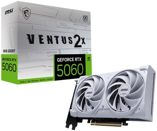 MSI GeForce RTX 5060 Ventus 2X OC Beyaz 8GB GDDR7 Ekran Kartı - 128bit, DX12, PCIe 5.0, 3xDisplayPort HDMI, Ray Tracing