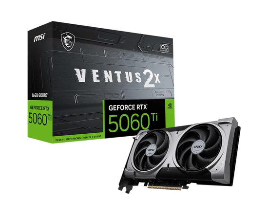 MSI GeForce RTX 5060 Ti Ventus 2X OC PLUS 16GB GDDR7 - 128 Bit, HDMI 2.1, 3xDisplayPort 1.4a, PCIe 5.0 Ekran Kartı