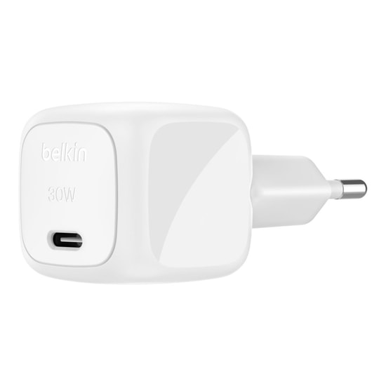 Belkin BoostCharge WCA008 30W Cube USB-C Şarj Aleti (WCA008KQWH) - PD 3.1, Beyaz Renk, PPS, Hızlı Şarj, Kompakt Tasarım