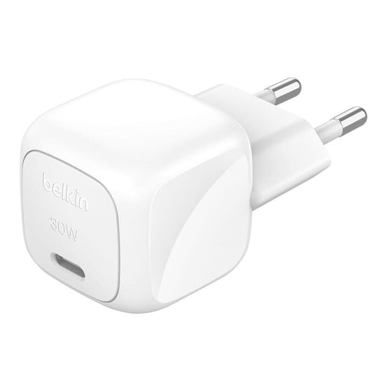 Belkin BoostCharge WCA008 30W Cube USB-C Şarj Aleti (WCA008KQWH) - PD 3.1, Beyaz Renk, PPS, Hızlı Şarj, Kompakt Tasarım