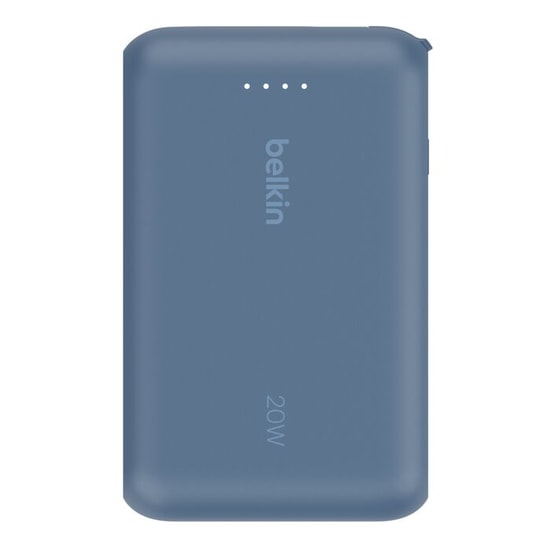 Belkin BoostCharge 20W 10000mAh Taşınabilir Şarj Aleti (BPB021HQBL) - Entegre USB-C Kablolu, Hızlı Şarj, Mavi Powerbank