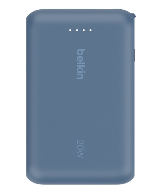Belkin BoostCharge 20W 10000mAh Taşınabilir Şarj Aleti (BPB021HQBL) - Entegre USB-C Kablolu, Hızlı Şarj, Mavi Powerbank