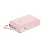 Belkin BoostCharge 20W 10000mAh Taşınabilir Şarj Aleti (BPB021HQPK) - Entegre USB-C Kablolu, Hızlı Şarj, Pembe Powerbank