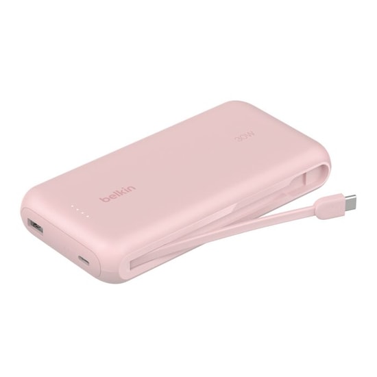 Belkin BoostCharge BPB024 20.000mAh 30W USB-C Kablolu Powerbank - Pembe (BPB024HQPK) Taşınabilir Hızlı Şarj Cihazı