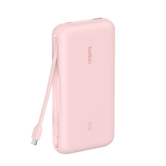 Belkin BoostCharge BPB024 20.000mAh 30W USB-C Kablolu Powerbank - Pembe (BPB024HQPK) Taşınabilir Hızlı Şarj Cihazı