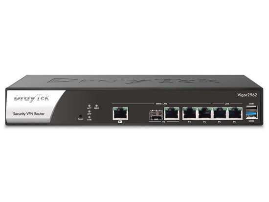 Draytek Vigor 2962 Multi WAN High VPN Firewall Router - 2.5G Ethernet, SFP, Esnek Port, 2xUSB Metal Kasa Uzaktan Yönetim