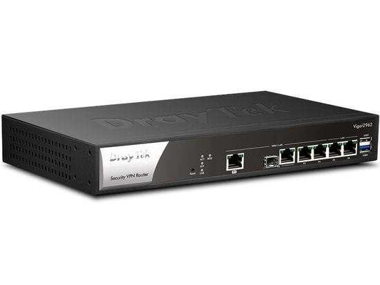 Draytek Vigor 2962 Multi WAN High VPN Firewall Router - 2.5G Ethernet, SFP, Esnek Port, 2xUSB Metal Kasa Uzaktan Yönetim