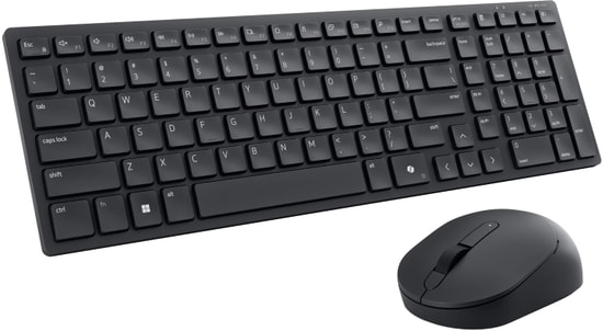 Dell Pro KM555 Sessiz Kompakt Türkçe Q Düzen Klavye ve Fare Seti (580-BBWD) - Kablosuz, BT ve 2.4 GHz, 4000 DPI, Siyah