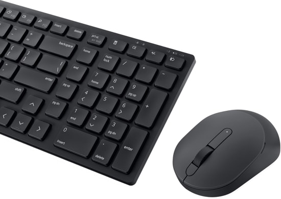 Dell Pro KM555 Sessiz Kompakt Türkçe Q Düzen Klavye ve Fare Seti (580-BBWD) - Kablosuz, BT ve 2.4 GHz, 4000 DPI, Siyah