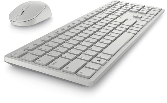 Dell Pro KM5221W Beyaz İngilizce Q Düzen Kablosuz Klavye Mouse Set (580-AKEZ) - 4000 DPI Optik, USB Alıcı, 10m Menzil