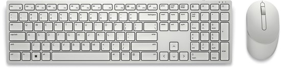 Dell Pro KM5221W Beyaz İngilizce Q Düzen Kablosuz Klavye Mouse Set (580-AKEZ) - 4000 DPI Optik, USB Alıcı, 10m Menzil