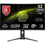 MSI MAG 321CUPDF 32" 4K Kavisli VA Oyuncu Monitörü - UHD 160Hz, 0.5ms, 2xHDMI, DP, Type-C PD 15W, HDR 400, FreeSync 